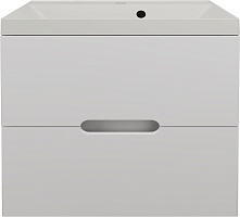 Style Line Тумба с кварцевой раковиной жасмин Матис 60 подвесная белая матовая